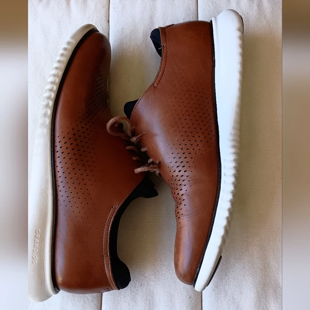 Cole Haan Grand Zero Men's Brown Leather Oxfords_11